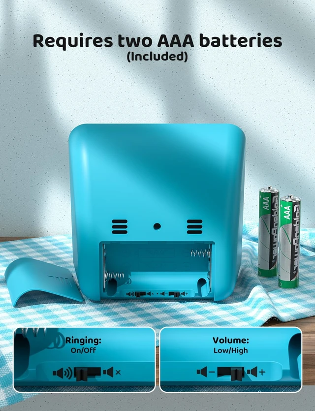 Alt view image 5 of 7 - Visual Timer for Kids, 60 Minute Countdown Timer, Dark Blue | Non-Ticking, 3 Volume Levels with Mute Function, Timer for Kitchen Cooking Classroom ADHD, 2 AAA Batteries Included