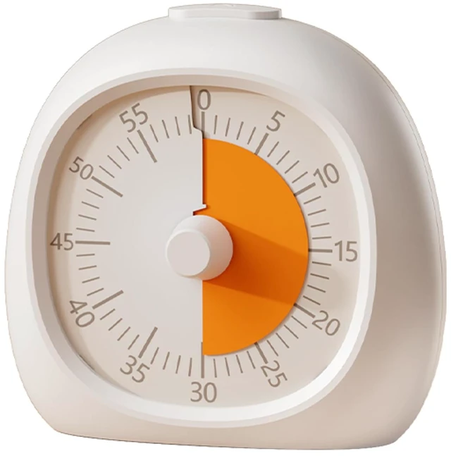 Main image of 60 Minute Visual Timer for Kids,Countdown Timer for Teaching,Magnetic Back Silent Timer Time Management Tool for Study Classroom Teaching Office Meeting Kitchen Cooking (White)