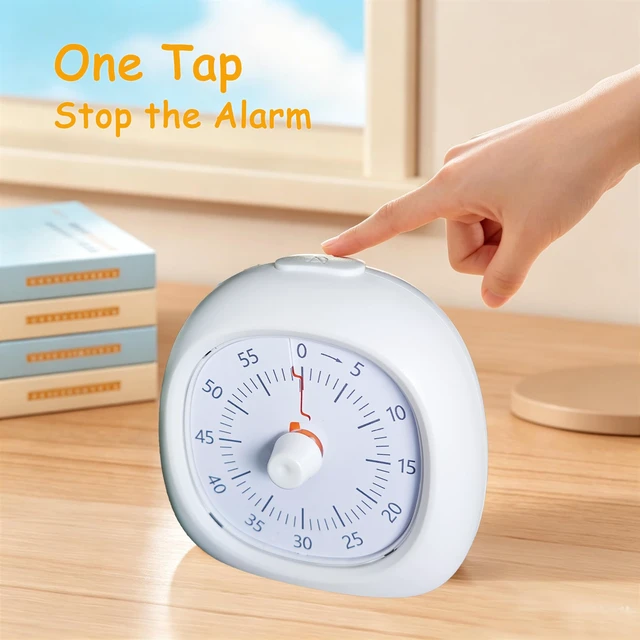 Alt view image 5 of 7 - 60 Minute Visual Timer for Kids,Countdown Timer for Teaching,Magnetic Back Silent Timer Time Management Tool for Study Classroom Teaching Office Meeting Kitchen Cooking (White)