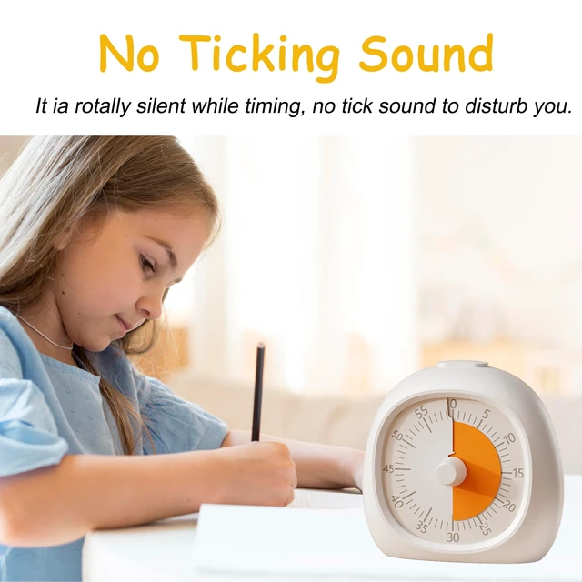 Alt view image 3 of 7 - 60 Minute Visual Timer for Kids,Countdown Timer for Teaching,Magnetic Back Silent Timer Time Management Tool for Study Classroom Teaching Office Meeting Kitchen Cooking (White)