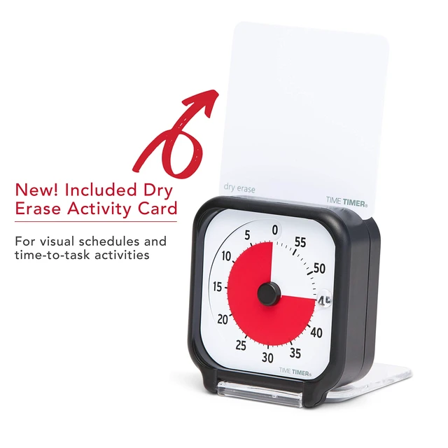 Alt view image 2 of 7 - 3 inch Visual Timer 60 Minute Kids Desk Countdown Clock with Dry Erase Activity Card and Desktop App Access for Kids Classroom, Homeschool Study Tool, Task Reminder, Home and Kitchen