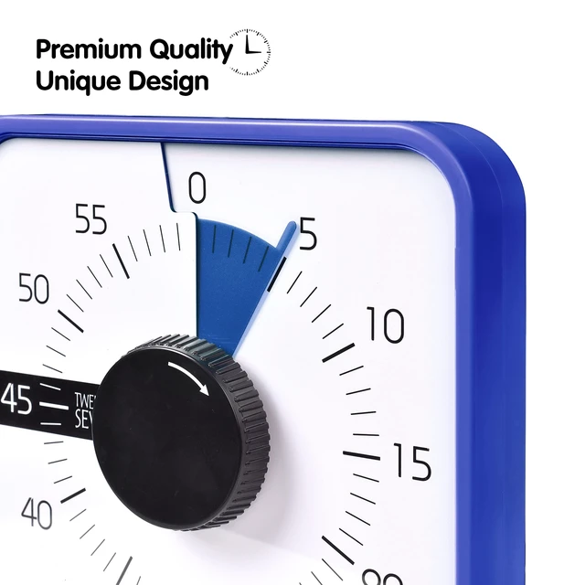 Alt view image 4 of 6 - 7.5-Inch Visual Timer, Battery-Free 60-Minute Countdown Clock | Mechanical Magnetic Time Management Tool for Kids and Adults, Classroom, Home, Office and Study, Navy Blue