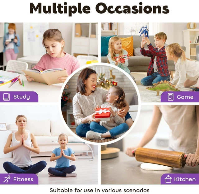 Alt view image 6 of 6 - Visual Timer for Kids 60-Minute Countdown Timer with Optional Alarm, Focus Tool for ADHD & Autism, Time Management for Homework, Chores, Office, Kitchen, Teaching & Study Routines (Purple)
