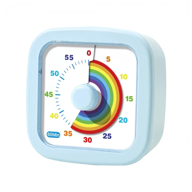 Main image of Kids Visual Timer Cute Rainbow - 60 Minute Countdown Timer Time Management for Kids and Adults, Timer for Cooking Classroom Meeting (Blue)