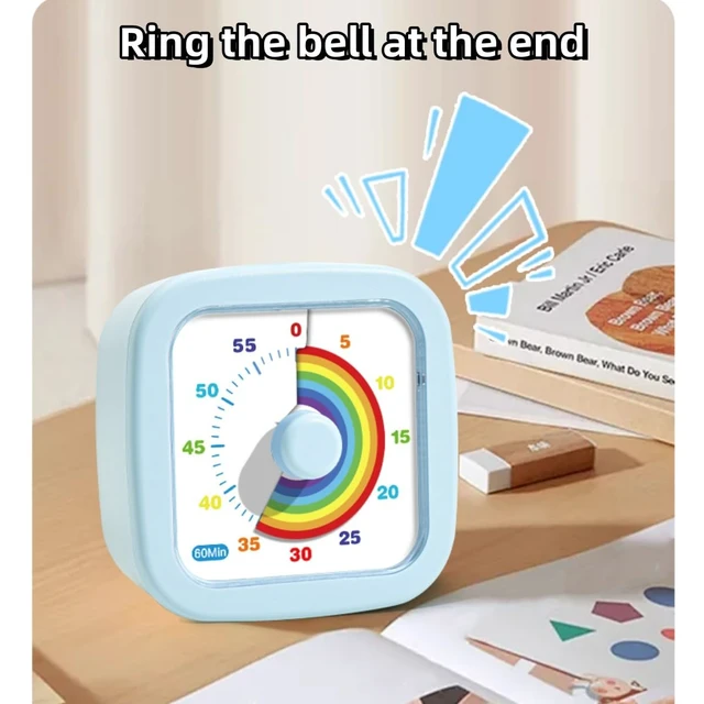 Alt view image 2 of 7 - Kids Visual Timer Cute Rainbow - 60 Minute Countdown Timer Time Management for Kids and Adults, Timer for Cooking Classroom Meeting (Blue)