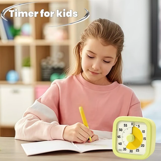 Alt view image 4 of 7 - Visual Timer for Kids Timer Home - 60 Minute Kids Visual Timer for Classroom Home Office, Countdown Clock for Teaching Work Meeting, Pomodoro Timer for Time Management (Avocado Green)