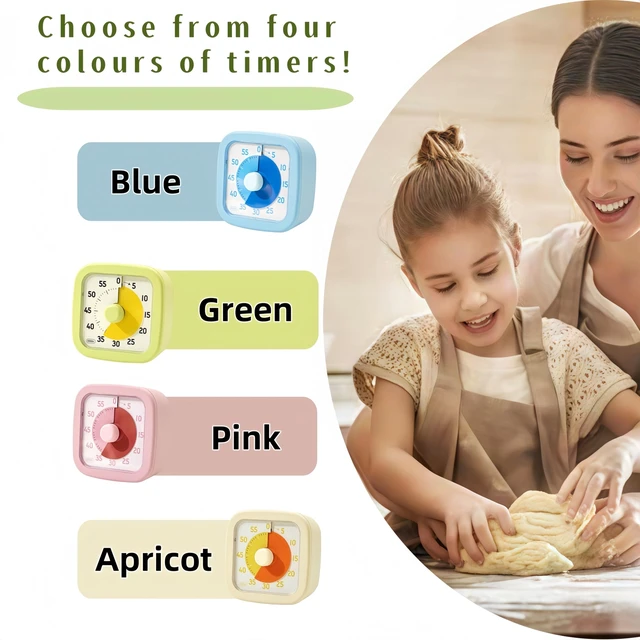 Alt view image 7 of 7 - Visual Timer for Kids Timer Home - 60 Minute Kids Visual Timer for Classroom Home Office, Countdown Clock for Teaching Work Meeting, Pomodoro Timer for Time Management (Avocado Green)