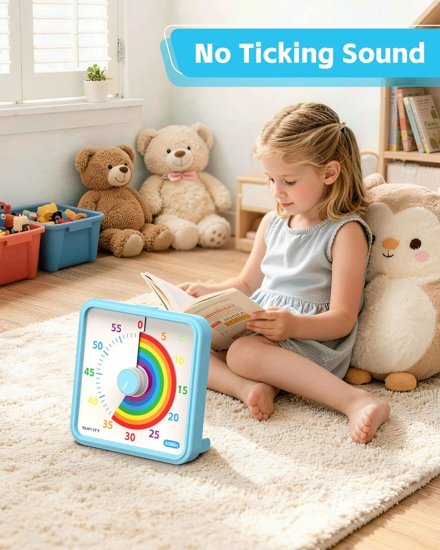 Alt view image 5 of 6 - 8-Inch Large Visual Timer for Kids 60-Minute Classroom Timer Magnetic | Countdown Timer with Pause Kickstands, Time Management Tool ADHD Timer Home School Kitchen and Office