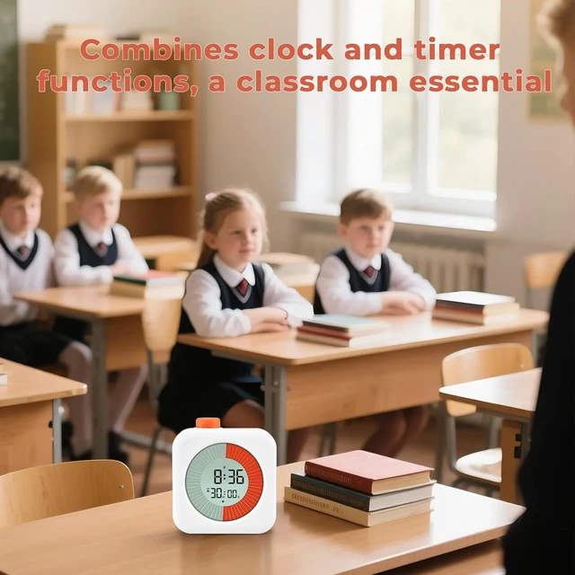 Alt view image 3 of 7 - Visual Timer for Kids, ADHD, Toddler Essentials, Boo Basket Stuffers | 60-Minute Countdown 3-in-1(Timer, Clock, Alarm), Time Management Tool, Classroom Essential, Teacher School Supplies