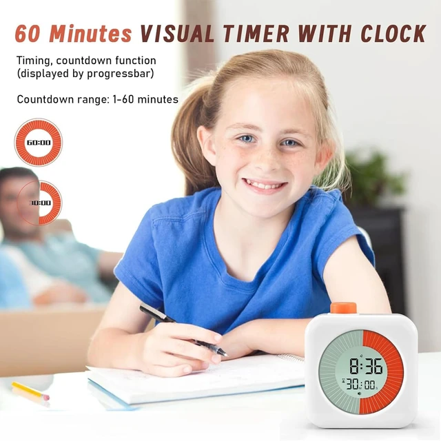 Alt view image 4 of 7 - Visual Timer for Kids, ADHD, Toddler Essentials, Boo Basket Stuffers | 60-Minute Countdown 3-in-1(Timer, Clock, Alarm), Time Management Tool, Classroom Essential, Teacher School Supplies