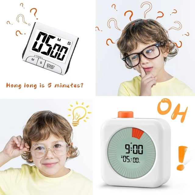 Alt view image 7 of 7 - Visual Timer for Kids, ADHD, Toddler Essentials, Boo Basket Stuffers | 60-Minute Countdown 3-in-1(Timer, Clock, Alarm), Time Management Tool, Classroom Essential, Teacher School Supplies
