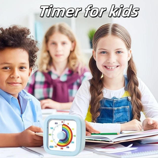 Alt view image 4 of 7 - Kids Visual Timer Cute Rainbow - 60 Minute Countdown Timer Time Management for Kids and Adults, Timer for Cooking Classroom Meeting (Blue)
