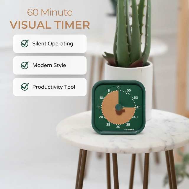 Alt view image 3 of 3 - MOD Home - Metallic Series - Individual Sized 60 Minute Visual Countdown Timer for ADHD, Adults, Students, and Pomodoro with Silent Operation (Metallic Forest)