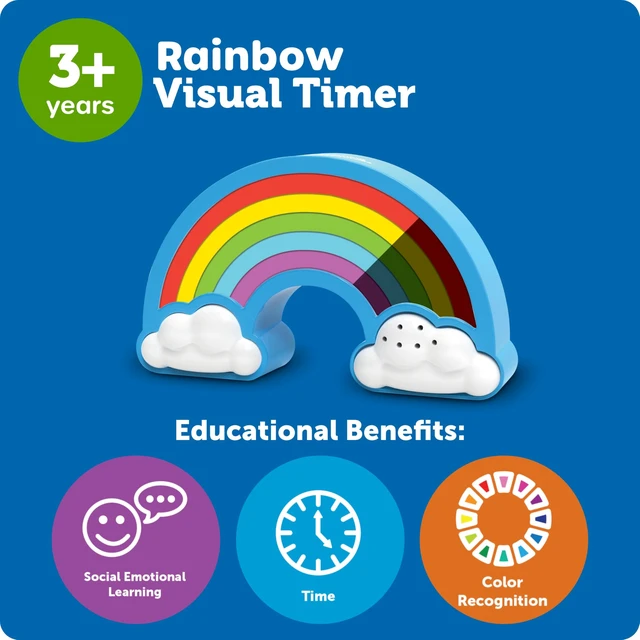 Alt view image 5 of 7 - Rainbow Visual Timer | Time Management for Children, Audio and Visual Alarms, Schedule for Kids, Social Emotional Learning Skills, Countdown Timer