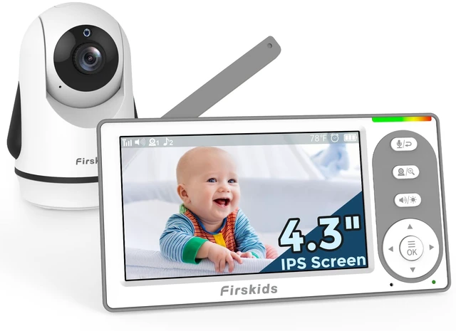 Main image of Baby Monitor - 1000ft Long Range Baby Monitor with Camera and Audio No WiFi, Built in 3500mAh Battery,Auto Night Vision, Temperature, 2-Way Talk, 8 Lullabies, 4.3'' Screen