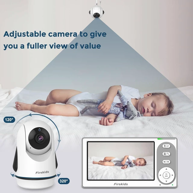 Alt view image 2 of 7 - Baby Monitor - 1000ft Long Range Baby Monitor with Camera and Audio No WiFi, Built in 3500mAh Battery,Auto Night Vision, Temperature, 2-Way Talk, 8 Lullabies, 4.3'' Screen