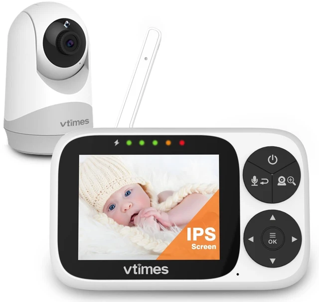 Main image of No WiFi Baby Camera Monitor, 3.2" IPS Display, Portable Video Monitor, Two-Way Talk, Night Vision, VOX Mode, Pan-Tilt-Zoom, Alarm, 1000ft Long Range for Baby, Elderly & Pet