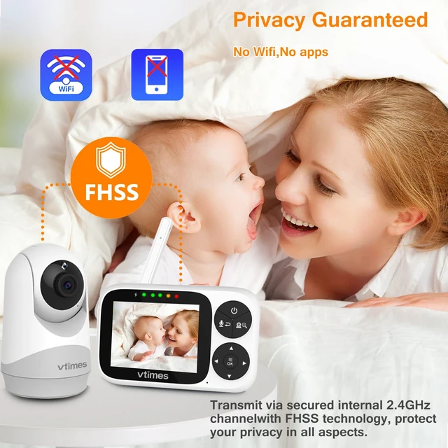 Alt view image 3 of 7 - No WiFi Baby Camera Monitor, 3.2" IPS Display, Portable Video Monitor, Two-Way Talk, Night Vision, VOX Mode, Pan-Tilt-Zoom, Alarm, 1000ft Long Range for Baby, Elderly & Pet