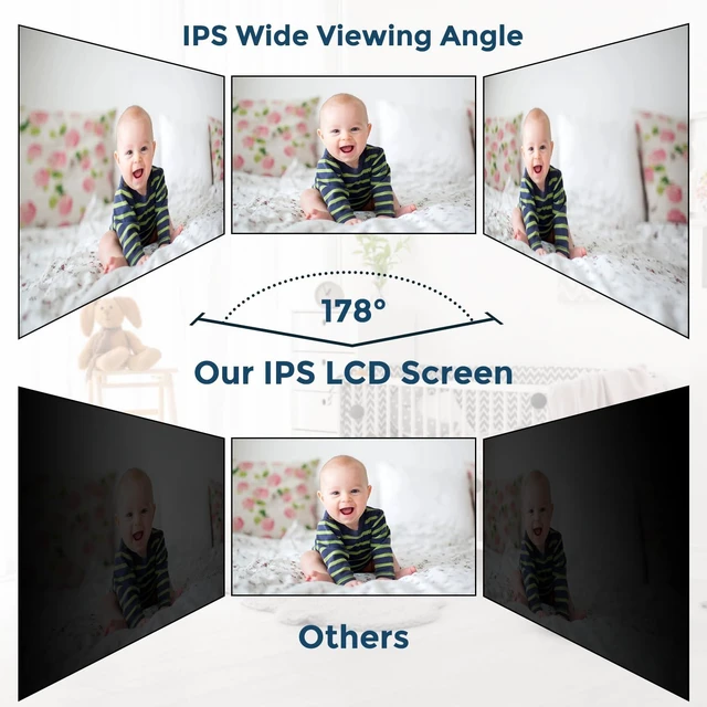 Alt view image 3 of 7 - Baby Monitor - 1000ft Long Range Baby Monitor with Camera and Audio No WiFi, Built in 3500mAh Battery,Auto Night Vision, Temperature, 2-Way Talk, 8 Lullabies, 4.3'' Screen