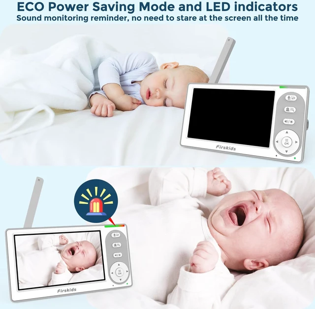 Alt view image 5 of 7 - Baby Monitor - 1000ft Long Range Baby Monitor with Camera and Audio No WiFi, Built in 3500mAh Battery,Auto Night Vision, Temperature, 2-Way Talk, 8 Lullabies, 4.3'' Screen