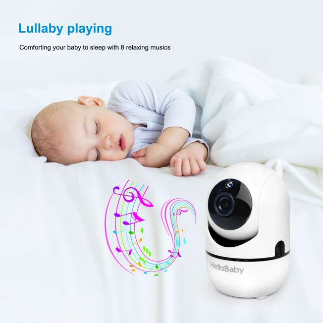 Alt view image 5 of 6 - Baby Monitor with 2 Cameras and Audio, No WiFi, 3.2" Screen | Infrared Night Vision, Remote Pan/Tilt/Zoom Camera, ECO Mode, 2-Way Talk, 1000ft Range, 8 Lullabies, Temperature Display