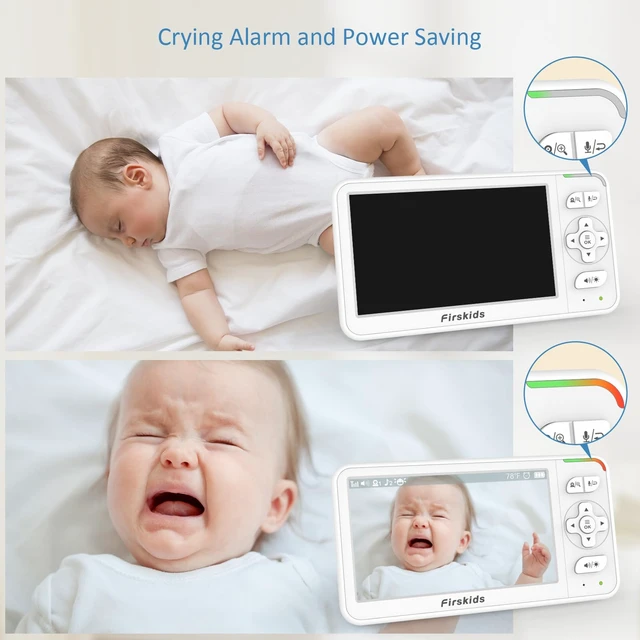 Alt view image 5 of 7 - 5" Baby Monitor with Dual Cameras and Audio - Secure No Wi-Fi Pan-Tilt-Zoom 2 Cameras32H Battery2-Way TalkTemperature SensorAuto Night Vision - Ideal for Babies, Elderly, Nursery Monitoring
