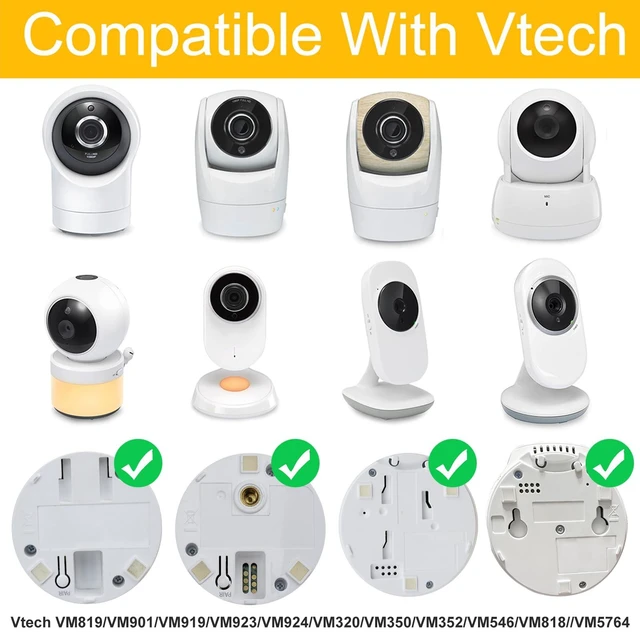 Alt view image 2 of 7 - Flexible Baby Monitor Mount Compatible with Vtech VM819/VM901/VM919/VM924/VM320/VM350/VM352/VM546/VM818/VM923/VM5764,Baby Monitor Clip Mount Without Tools or Wall Damage