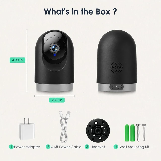 Alt view image 3 of 7 - 2K Indoor Camera, 5G/2.4G WiFi Cameras for Home Security/Pet Cam/Baby | 360° 5G Wi-Fi Baby Monitor & Pet Camera with Auto Tracking, 2-Way Audio, Night Vision, SD/Cloud, Alexa & Google Home