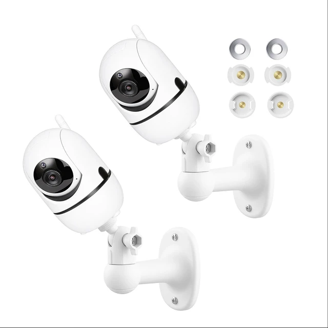 Main image of 2Pcs Baby Monitor Wall Mount Compatible for HelloBaby HB6560/ HB6550/ HB65/ HB40/ HB6339/ HB66/ HB6550 Pro, ANMEATE, 360° Adjustable Camera Mount with Perfect View, Two Installation Methods