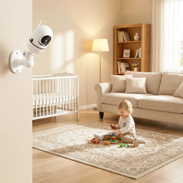 Alt view image 2 of 6 - 2Pcs Baby Monitor Wall Mount Compatible for HelloBaby HB6560/ HB6550/ HB65/ HB40/ HB6339/ HB66/ HB6550 Pro, ANMEATE, 360° Adjustable Camera Mount with Perfect View, Two Installation Methods