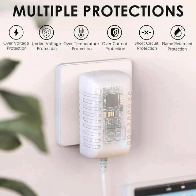 Alt view image 5 of 5 - 5V Charger Compatible with VTech VM901 VM919HD VM919-2HD VM819 VM819-2 PU Baby Monitor Handheld Screen Parent Unit, Universal Baby Monitor Power Adapter with 5Ft Cord