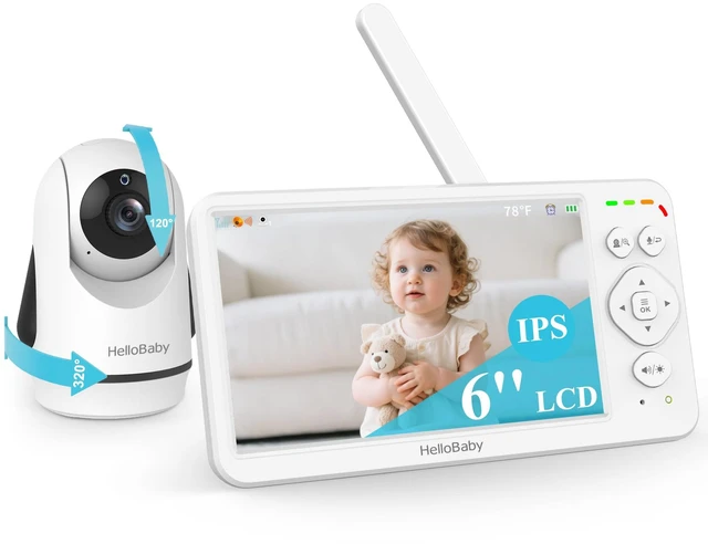 Main image of Baby Monitor with Camera and Audio 6" Screen, 30H Battery 4000mAh | No WiFi, Night Vision, 2-Way Talk, Pan-Tilt-Zoom, ECO, 1000ft Long Range, Temp Display, Video Audio Monitor, Baby Elderly Pet