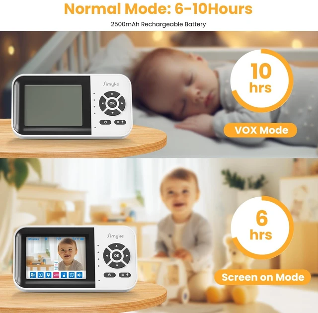 Alt view image 6 of 7 - AI Baby Monitor with 8G SD Card,Smart Camera with Smartphone App | Dual Mode,High Definition Wireless,2.8'' IPS Display,Face Tracking&Sound Detection,Kid Room Security