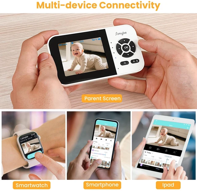 Alt view image 7 of 7 - AI Baby Monitor with 8G SD Card,Smart Camera with Smartphone App | Dual Mode,High Definition Wireless,2.8'' IPS Display,Face Tracking&Sound Detection,Kid Room Security
