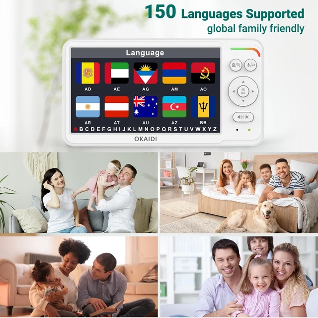Alt view image 3 of 7 - 6" IPS Screen Baby Monitor with Camera and Audio, Pan-Tilt-Zoom | 30-Hour Battery, 1000ft Range Baby Monitor No WiFi, Night Vision, 2-Way Talk, Home Security Camera, Temperature, 8 Lullabies