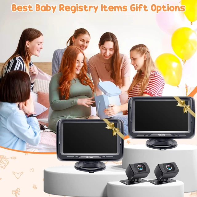 Alt view image 7 of 7 - Baby Camera for Car 2 Pack: Dual HD 1080P Monitors with Night Vision | Provides a Full View of the Baby While Driving Easy Installation for Two Vehicles, Ideal for Road Trips