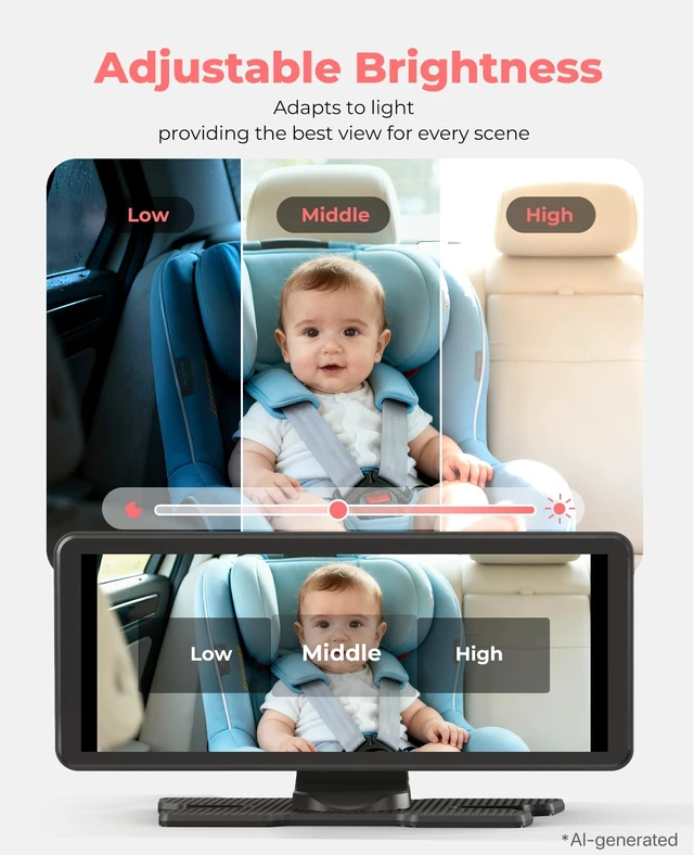 Alt view image 7 of 7 - BM5PRO Dual Baby Car Camera, 7.2" 1080P Monitor | Split Screen for Two Kids, Auto IR Night Vision And 360° Headrest Mount Help Keep Family Road Trips Calm