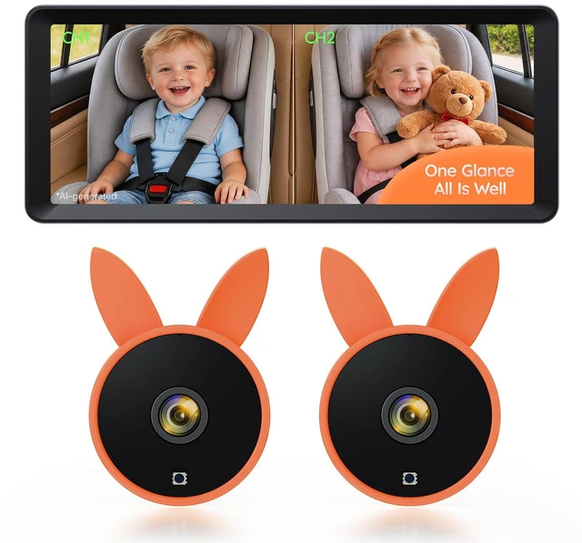 Main image of BV3PRO Dual Car Camera Baby Monitor, 7.2" 1080P Split Screen | IR Night Vision, Easy Setup and Adjustable Brightness Help Monitor Two Kids and Pets in Rear-Facing Seats