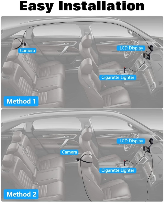 Alt view image 5 of 7 - Baby Car Camera with HD Night Vision 1080P, 4.3" Rear Facing Car Seat Mirrors Camera for Baby Pet, 150°Wide View Angle, 360°Rotation