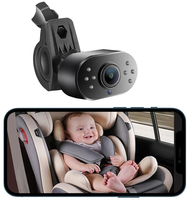 Main image of WiFi Car Baby Camera with IR LEDs, Wireless to Monitor 720P HD Carseat Camera for iPhone iPad Android Smartphones Tablets