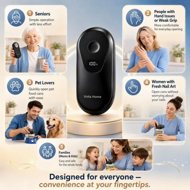 Alt view image 3 of 5 - Electric Can Opener for Seniors, Arthritis & Weak Hands | Automatic Can Opener with Intelligent Auto Stop, Smooth Edge, LCD Battery Display, Child Lock, USB-C Rechargeable