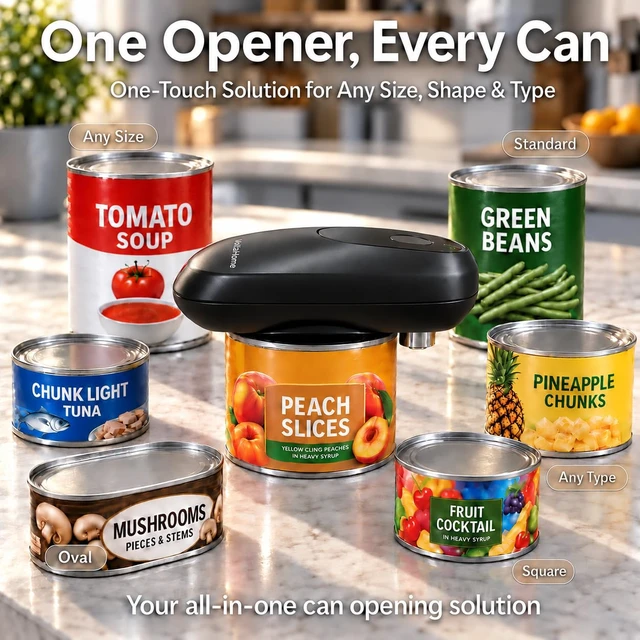 Alt view image 4 of 5 - Electric Can Opener for Seniors, Arthritis & Weak Hands | Automatic Can Opener with Intelligent Auto Stop, Smooth Edge, LCD Battery Display, Child Lock, USB-C Rechargeable