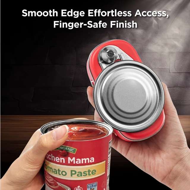 Alt view image 5 of 6 - Orbit One Rechargeable Electric Can Opener, Red | Hands-free, USB-C Charging, Automatic Stop, Smooth Edge, Storage Box