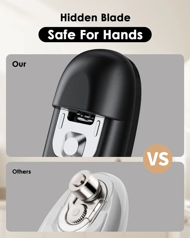 Alt view image 4 of 6 - Core Electric Can Opener_One Touch Auto Stop, 4 AA Battery Powered | Handsfree Smooth Edge Can Opener for kitchen, Easy for Seniors with Arthritis, Food Safe, for Small / Large Cans, Black