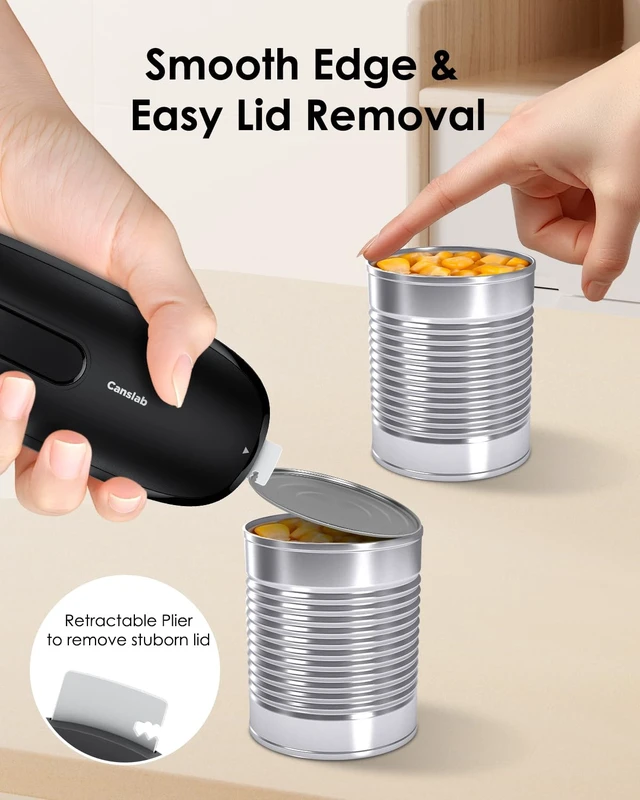 Alt view image 5 of 6 - Core Electric Can Opener_One Touch Auto Stop, 4 AA Battery Powered | Handsfree Smooth Edge Can Opener for kitchen, Easy for Seniors with Arthritis, Food Safe, for Small / Large Cans, Black
