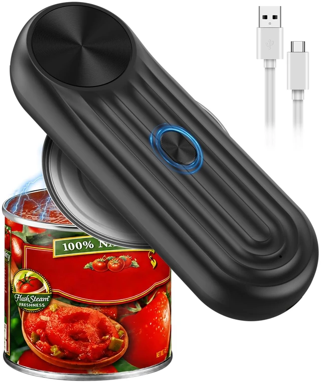 Main image of Electric Can Opener, One Touch Automatic Can Opener for Seniors, Rechargeable Cordless Can Openers, AutoStop Smooth Edge Lid Cutter, Fits All Can Sizes, Food Safe Kitchen Gadget for Arthritis