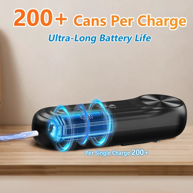Alt view image 5 of 7 - Electric Can Opener, One Touch Automatic Can Opener for Seniors, Rechargeable Cordless Can Openers, AutoStop Smooth Edge Lid Cutter, Fits All Can Sizes, Food Safe Kitchen Gadget for Arthritis