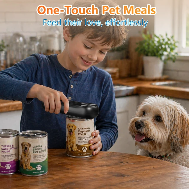 Alt view image 7 of 7 - Electric Can Opener, One Touch Automatic Can Opener for Seniors, Rechargeable Cordless Can Openers, AutoStop Smooth Edge Lid Cutter, Fits All Can Sizes, Food Safe Kitchen Gadget for Arthritis