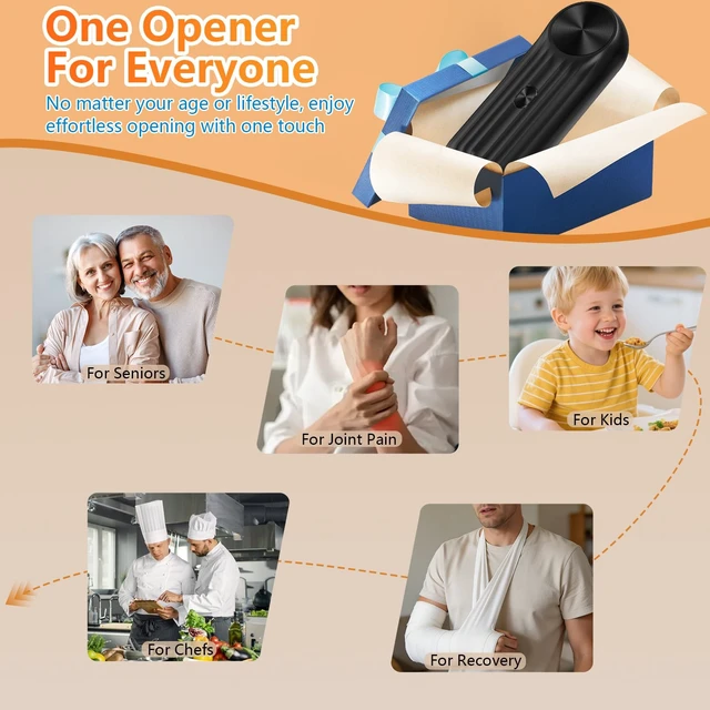 Alt view image 6 of 7 - Electric Can Opener, One Touch Automatic Can Opener for Seniors, Rechargeable Cordless Can Openers, AutoStop Smooth Edge Lid Cutter, Fits All Can Sizes, Food Safe Kitchen Gadget for Arthritis