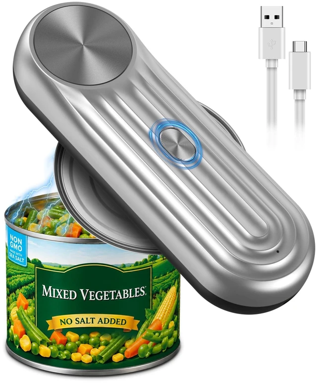 Main image of Can Opener, One Touch Automatic Can Opener for Seniors, Rechargeable Cordless Can Openers, AutoStop Smooth Edge Lid Cutter, Fits All Can Sizes, Food Safe Kitchen Gadget for Arthritis